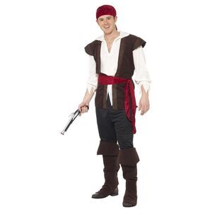 Smiffys Mens Pirate Costume Set / Brown